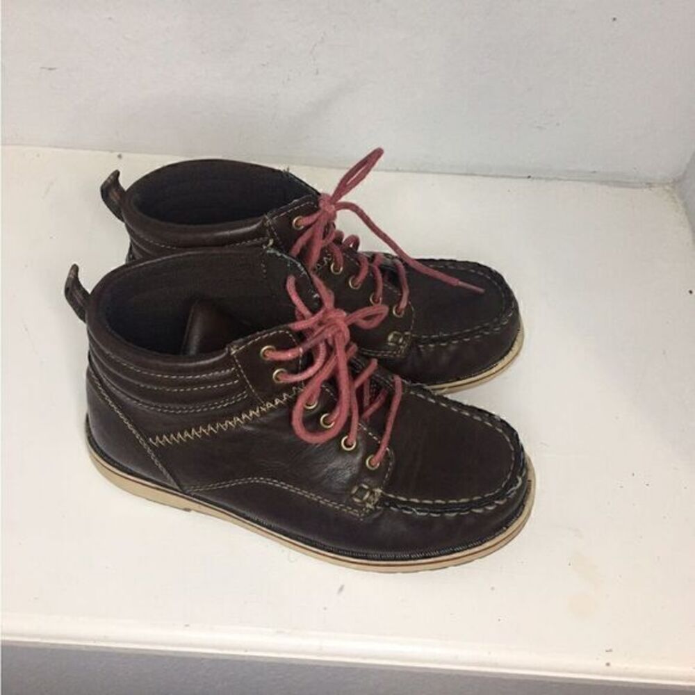 Alvey Hiking Boots Little Boys Size 3M Brown Burgundy Laces